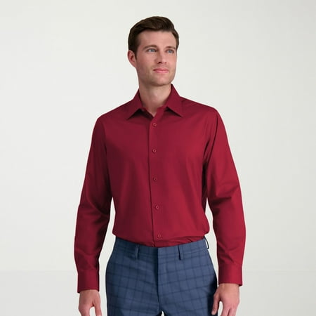 Men's Haggar® Premium Comfort Classic Fit Dress Shirt Color: Red Solid Size: 18.5-34/35