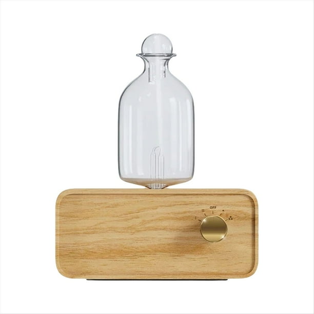 Difusor de aceites esenciales de aromaterapia sin agua para el hogar y la oficina, de madera y vidrio. Máquina de aromas.