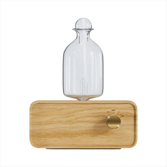 Difusor de aceites esenciales de aromaterapia sin agua para el hogar y la oficina, de madera y vidrio. Máquina de aromas.