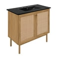 thumbnail image 4 of Classe 36 in. Oak Bathroom Vanity With Black, 3-Hole Ceramic Sink Top, 4 of 8
