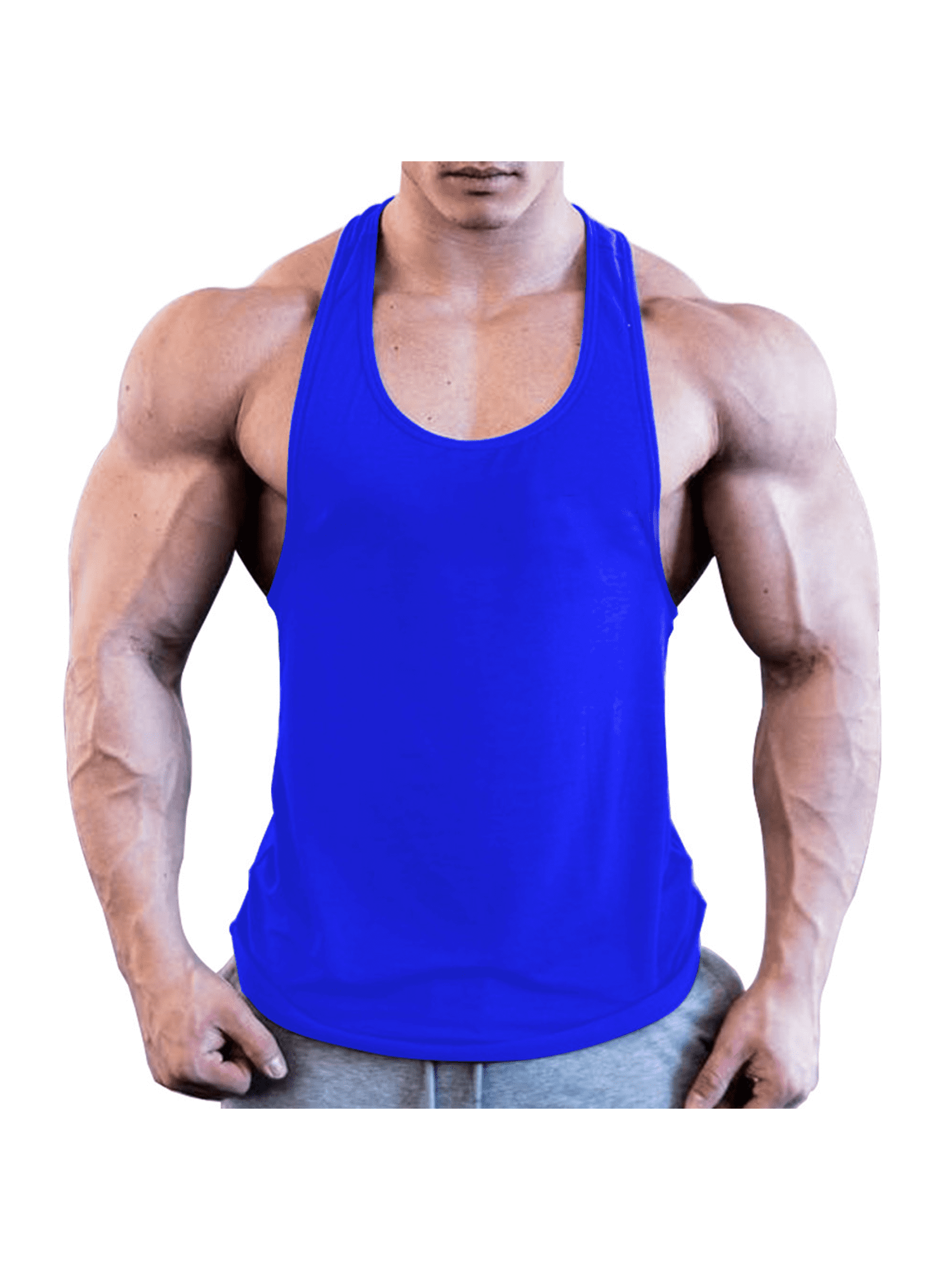 Men's Gym Workout Tank Tops YBack Sleeveless Muscle Fitness