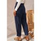 thumbnail image 5 of Pantalones Casuales de Cintura Alta y Pierna Recta para Mujer, Holgados y Cómodos, con Bolsillos Azul Marino XXXL, 5 of 6