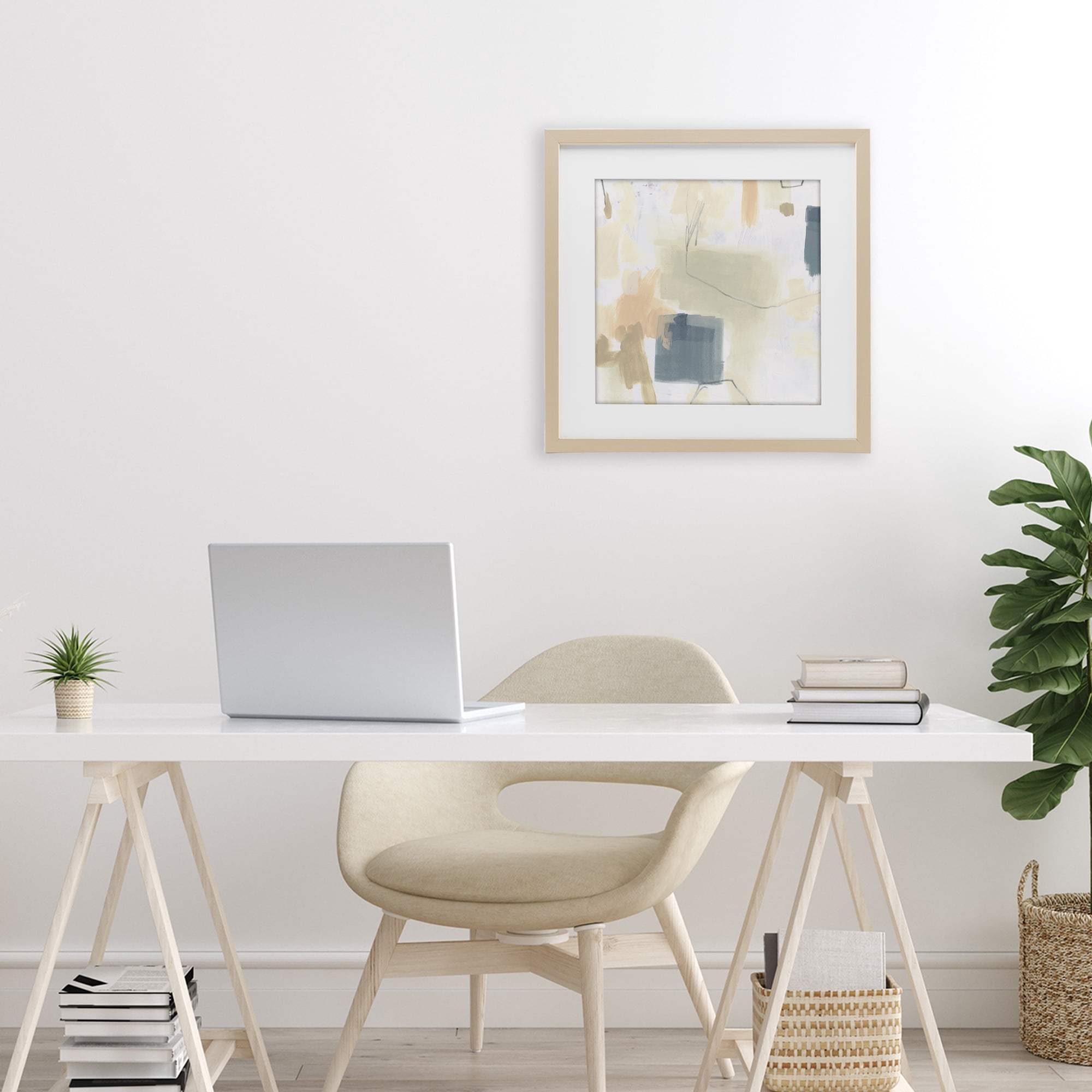 Stupell Industries Minimal Plaster Line Birch Framed Print Under Glass, design by June Erica Vess