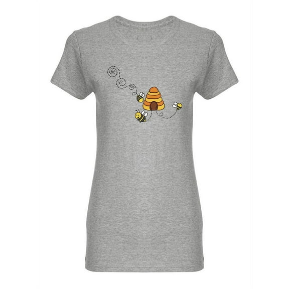 Bees Flying Shaped T-Shirt Women -Image by Shutterstock, Female x-Large