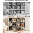 thumbnail image 2 of Clear Cube Storage Bins - 10.5'' x 10.5'' Stackable Storage Bins with Lids 6 Pack Foldable Storage Box Plastic Toys Cube Organizer Cubby Container for Closet Shelf Classroom Office (Brown), 2 of 6