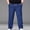 01 Blue, variant on Men's Plus Size Solid Color Straight-Leg Elastic Waist Drawstring Multi-Pocket Relaxed Wide-Leg Jeans