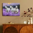 thumbnail image 4 of ZFLMY Horses Field Purple Canvas Wall Art Decor for Home Living Room Bedroom Kitchen Bathroom Office Salon, Ready To Hang Room Home Art Decor 16x12in, 4 of 6