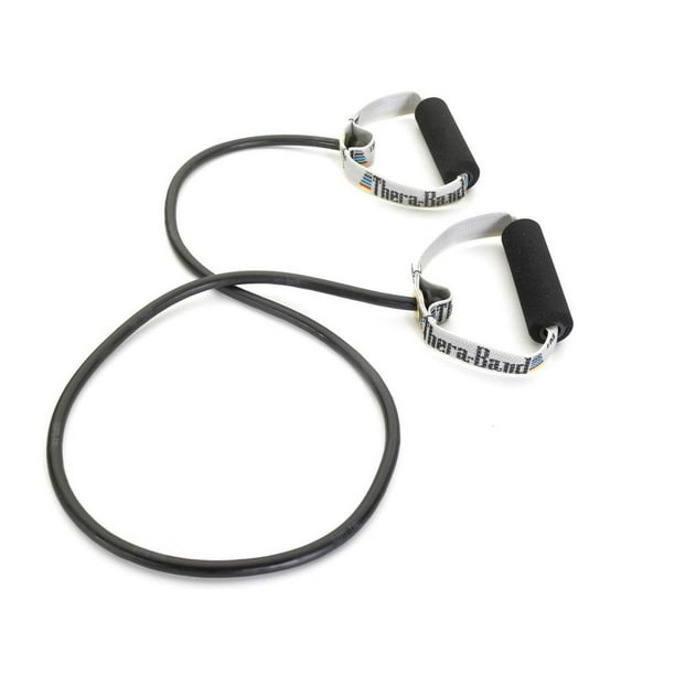 Tubos de Resistencia THERABAND Negro Profesional con Asas Suaves para Terapia Física y Pilates