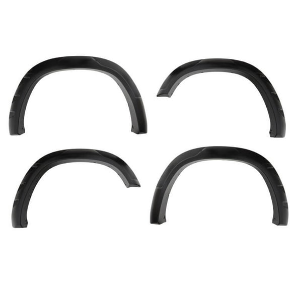 Bushwacker Fender Flare 50934-02 DRT; Vented; 3 Inch Front/3.3 Inch Rear Tire Coverage; Matte Black; Dura-Flex 2000 ABS; 4-1/2 Inch Flare Height; Set Of 4