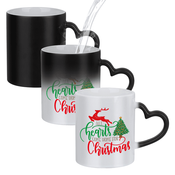 11oz Christmas Coffee Mug Magic Heat Changing Mug Color Changing Mug Holiday Coffee Cup Christmas Mugs for Women Men