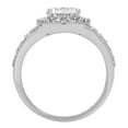 thumbnail image 6 of 2.78 ct Oval Cut Real Genuine Natural Diamond SI1-SI2 J-K 14K White Gold Halo Promise Wedding Statement Engagement Designer Ring W/ Crystal side stones size 4, 6 of 7