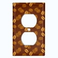 thumbnail image 2 of Metal Light Switch Wall Plate Outlet Cover (Mocha Coffee Bean Espresso Cup Cappuccino Grounds - Single Duplex), 2 of 2