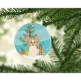 thumbnail image 2 of Carolines Treasures BB4202CO1 Merry Christmas Tree Papillon Sable White Ceramic Ornament 3 in multicolor, 2 of 3