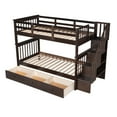 thumbnail image 6 of Espresso Twin Over Twin Bunk Bed w/ Storage Drawers - Solid Wood, Stairway Design for Bedroom/Dorm. Space-Saving, Durable, & Safe., 6 of 14