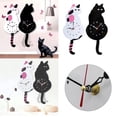 thumbnail image 3 of Cat Tail Rocking Wall Clock Funny Cartoon Cat Rocking Clock,Oven Thermometers, 3 of 8