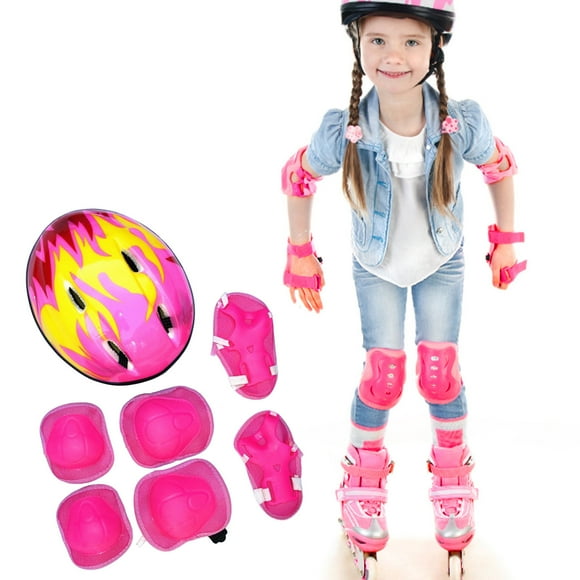Hovilon Kids Protective Gear Set,Helmet Knee Pads and Elbow Pads,Outdoor Sports Safety Equipment 7Pcs,Child Helmet Knee &Elbow Pads Wrist Guards for Roller Scooter Skateboard Bicycle