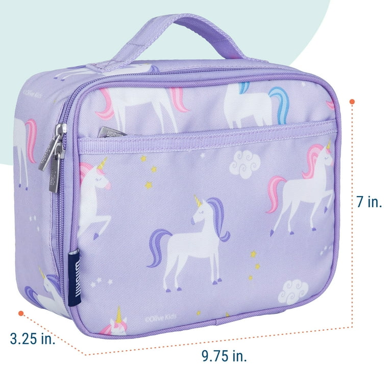 Wildkin Kids Insulated Lunch Box for Boy and Girls BPA Free Unicorn Purple