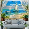 thumbnail image 4 of Shiartex  Ocean Beach Tapestry,Wall Hanging Palm Tree Tapestry Bohemian Tropical Paradise Sea Hawaii Landscape Tapestry Nature Scenery for Living Room,Home Decor… 40x30inch, 4 of 6