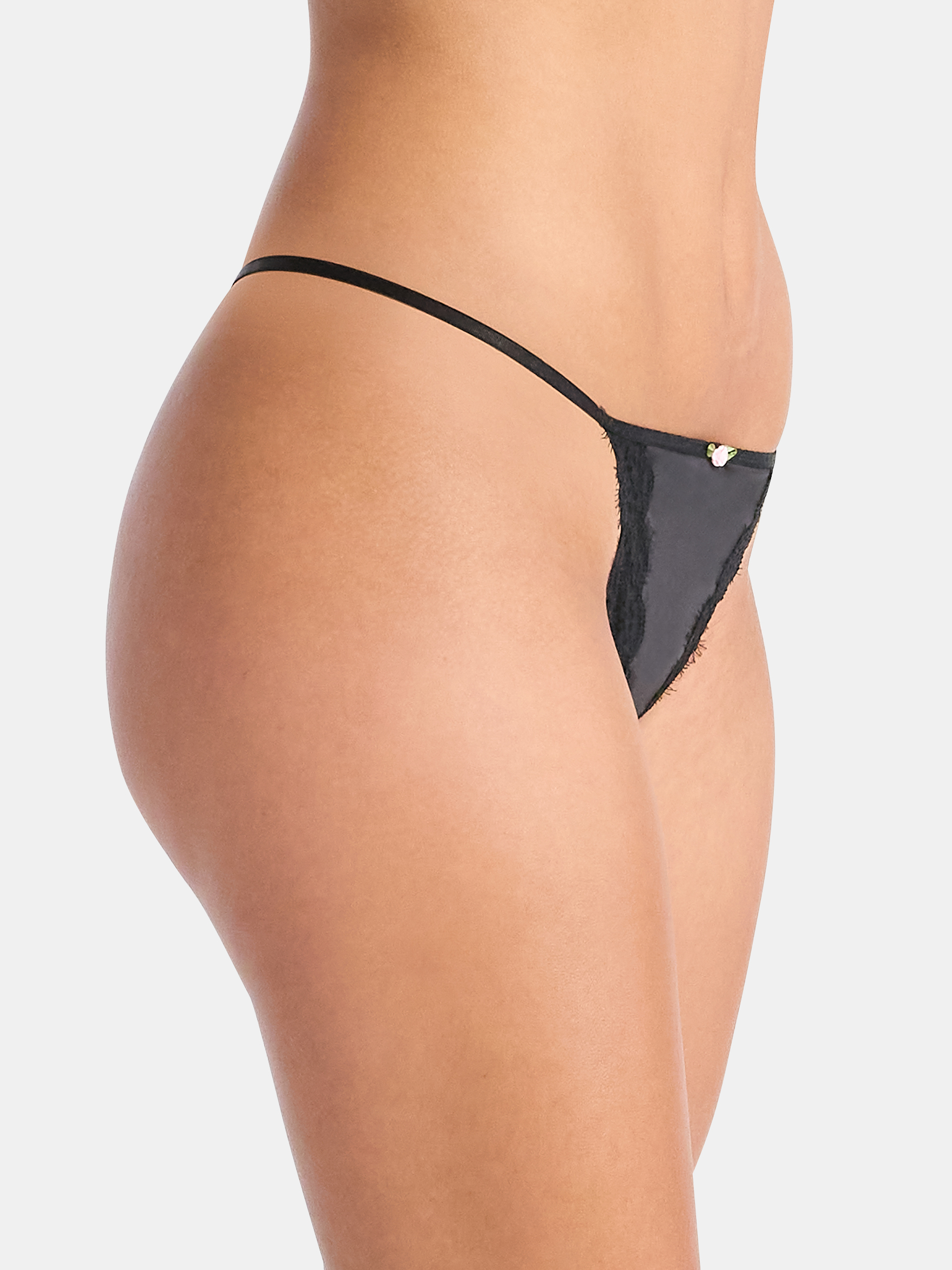No Boundaries Valentine's Day Sheer Micro Thong Panties, 2-Pack, Women's