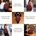 thumbnail image 6 of Sunyuer PU Leather Stylish Travel Backpack - Lightweight and Multi Pockets Sports Yoga Bag for Commuting, 6 of 7