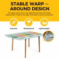 thumbnail image 4 of Easter Table Cloths for 3 Foot Rectangle Tables, Polka Dot Bunny Farmhouse Vintage Green Striped Patio Waterproof Elastic Fitted Tablecloths, Washable Rectangular Table Cover for Camping, 4 of 8