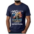 thumbnail image 3 of Leey-World 250 Anniversary Usa Mens T Shirts Mens American Flag Tshirt 250th America Anniversary Tee 250 Years Patriotic Tops(Navy,2XL), 3 of 8