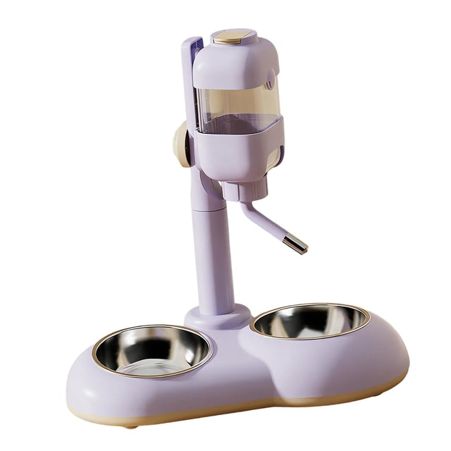 Dispensador de agua para mascotas, cuenco para perros, comedero multifuncional para mascotas, bebedero automático para conejos, hámsteres y gatitos. violeta