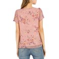 thumbnail image 4 of Allegra K Women's Floral Tie V Neck Flutter Sleeves Summer Blouse, 4 of 7