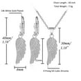 thumbnail image 2 of 14k White/Rose Gold Plated Mini Cubic Zirconia Angel Wing Pendant Necklace Dangle Earrings Jewelry Set, 2 of 8
