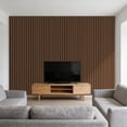 thumbnail image 6 of Werulen Self Adhesive 3D Striped Wall Paper, Waterproof Thick Hide and Stick Wall Covering, Decorative Panel Peel and Stick Wallpaper for Tv Background Living Room and Home Renovation, Brown, 6 of 6