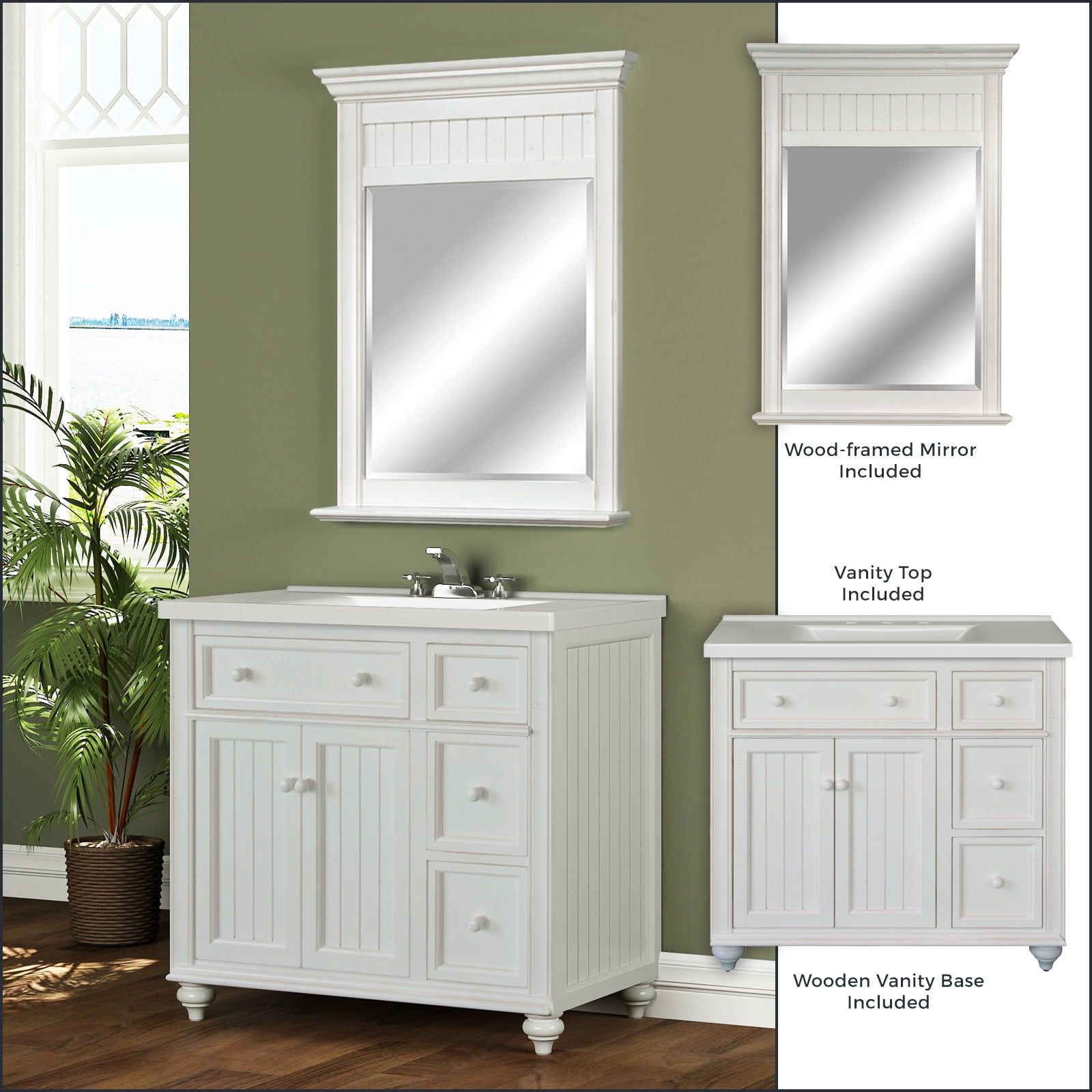 Miseno Mvdcr36com 36 Bathroom Vanity Set Off White Walmartcom Walmartcom