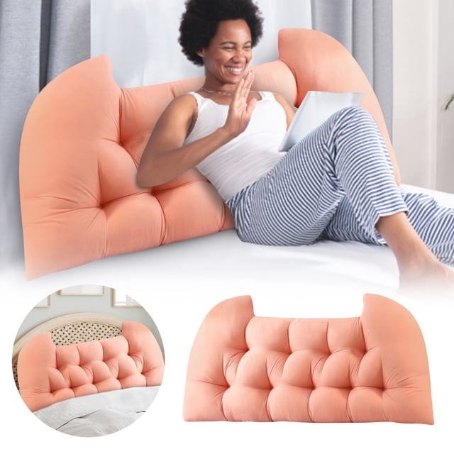 BKER Reading Pillow Soft Bed Rest Pillow Comfortable Back Support Cushion For Sitting In Bed Reading Watching TV Relaxing