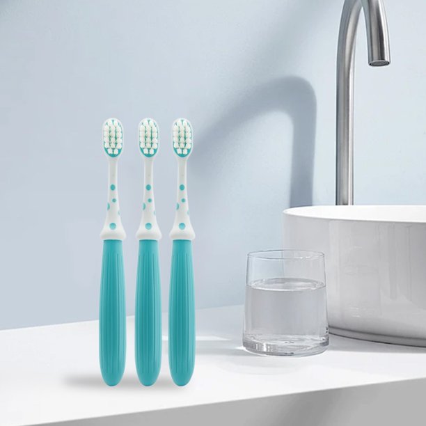 Mejora la higiene bucal de tu hijo con este set de 3 cepillos de dientes de cerdas suaves para uso doméstico (para niños de 3 a 12 años). Cepillo de dientes manual.