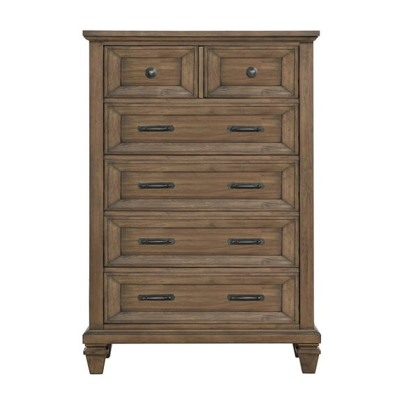 New Classic Furniture Mariana Wood 5-Drawer Chest in Vintage Mocha