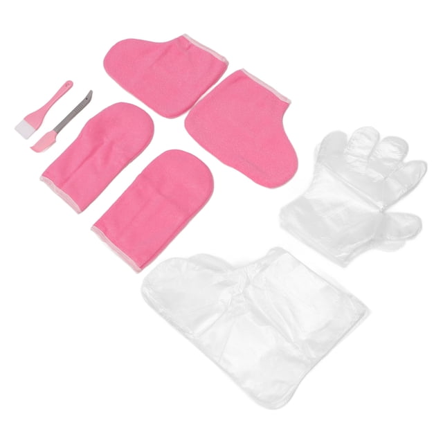 Wax Hand Foot Liners, Pink Mitts Adjustable Paraffin Wax Bath Gloves For Skin Care