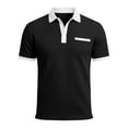 thumbnail image 6 of Golf Shirts for Men Turndown Collar Short Sleeve Polos Color Block Stretch Daily Casual Stylish Shirt,Sizes S-3XL, 6 of 7