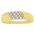 thumbnail image 2 of 10K Yellow Gold Mens Diamond Wedding Band 3 Row Engagement Ring 0.13 Ct., 2 of 5