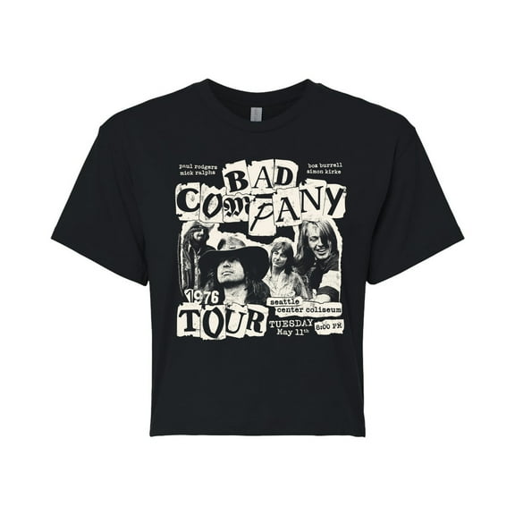 Bad Company - Tour - Juniors Cropped Short Sleeve Graphic T-Shirt