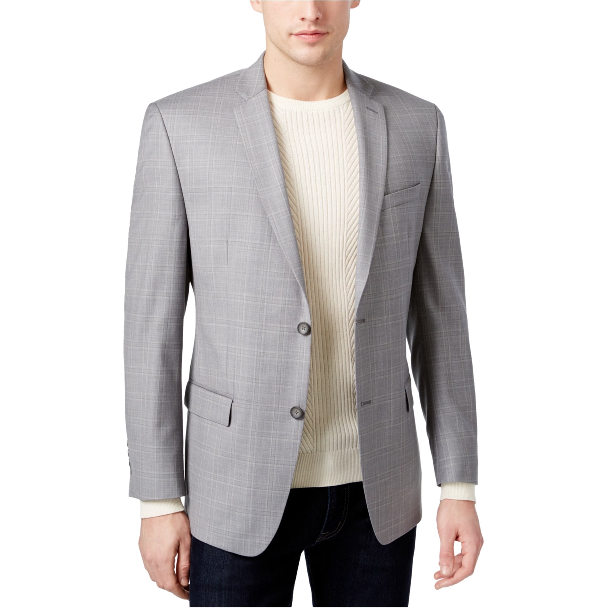 Marc New York Veste Blazer à Deux Boutons pour Hommes, Gris, 40 Régulier