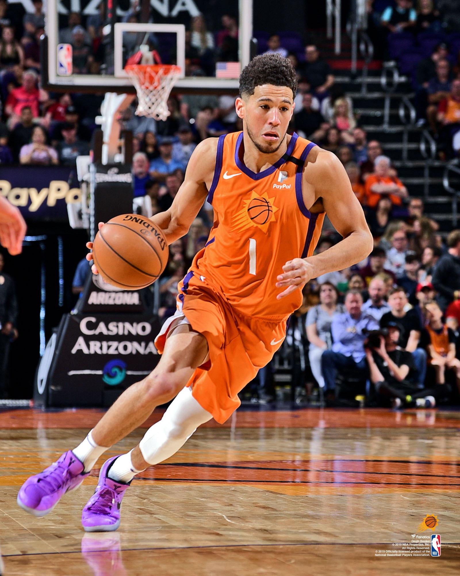 Devin Booker Phoenix Suns Unsigned Dribbling Photograph 