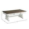 thumbnail image 2 of Intercon Coffee Table, 50x28x19 in Rustic White & French Oak, 2 of 4