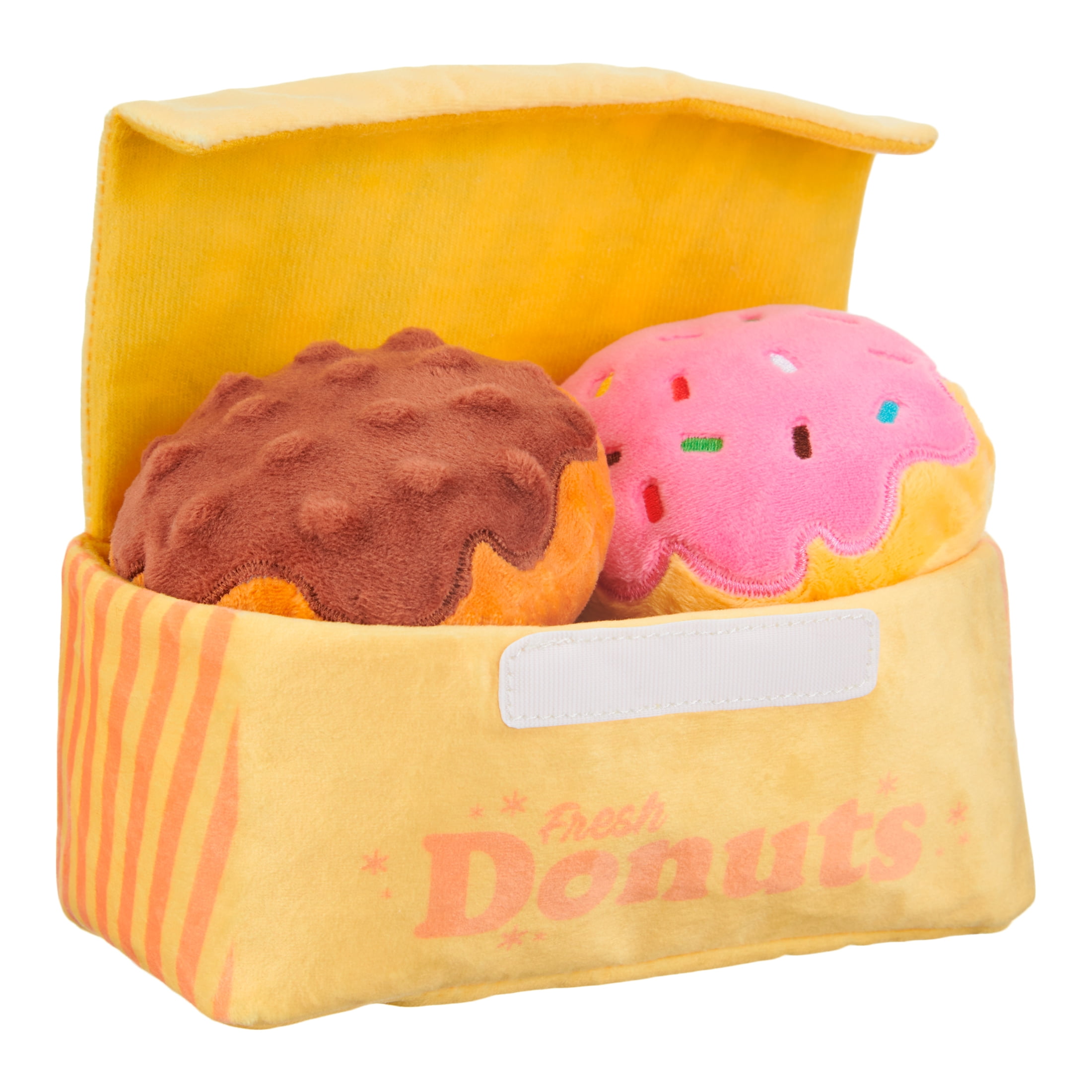 BARK Fresh Barked Donuts Dog Toy, Brown & Pink - Barkfest in Bed