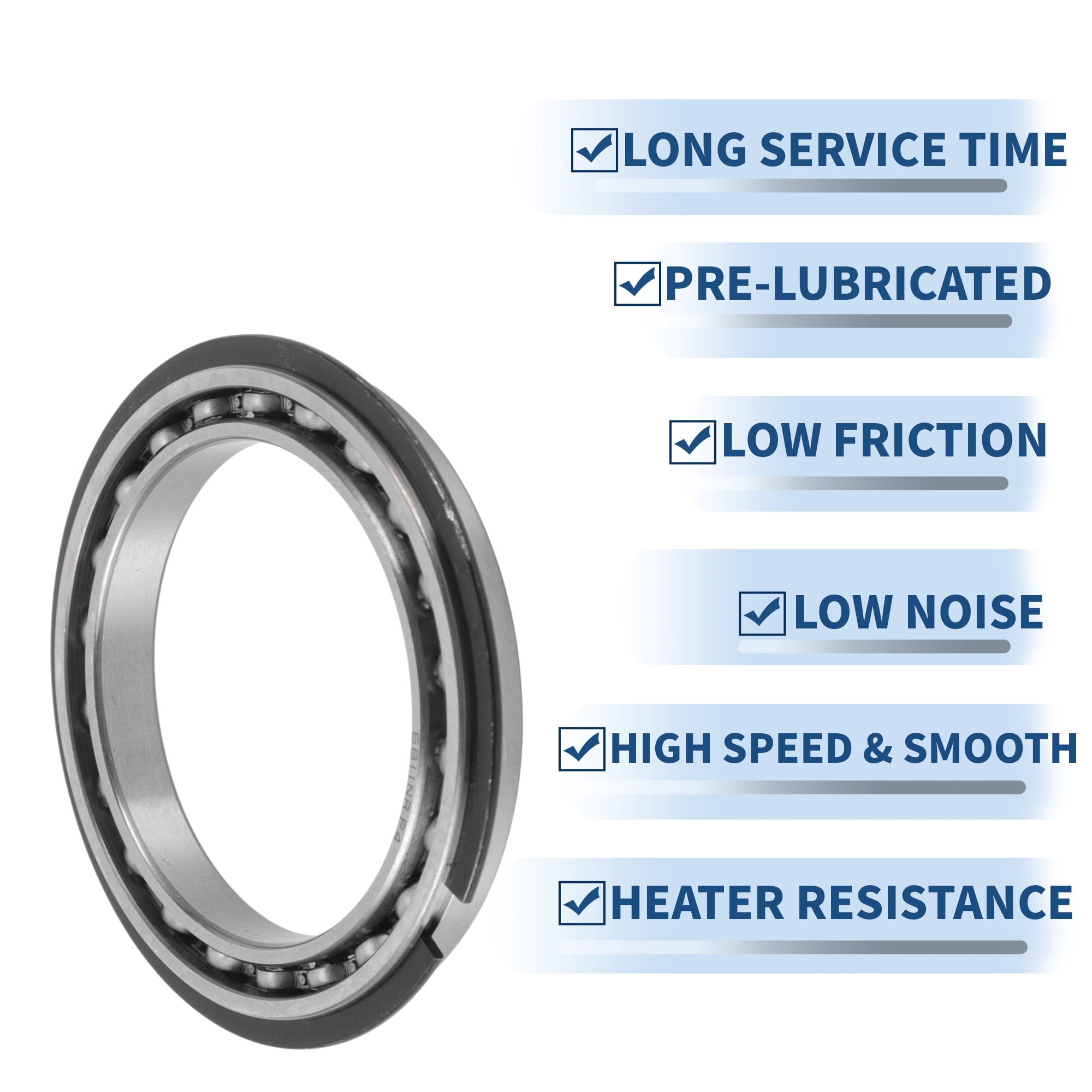Unique Bargains 6811NR Deep Groove Ball Bearings 55x72x9mm P4 Open Type Lubricated Bearings 1 Pc Car Scooter Skateboard Wheel Universal Silver Tone