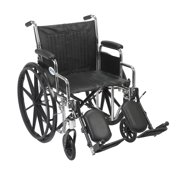42 in. Wheelchair in Chrome Finish with Detachable Desk Arms (42 in. L x 24 in. W x 36 in. H (42 lbs.))