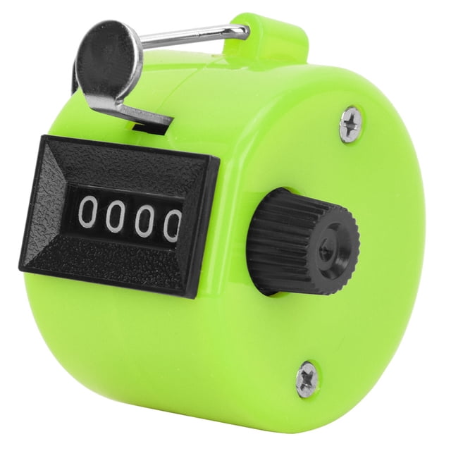 Handheld Counting Tool Metal Case, Small Body, Easy Hand Tally Counter 4,Digits ABS Plastic Reset Counter with Hook for Data Statistics, Conference Attendance
