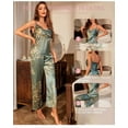 thumbnail image 3 of Summer women's ice silk pajamas, fashionable and sexy underwear suspenders nightgown breathable thin home clothes, 3 of 7