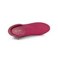 thumbnail image 4 of BLISSFUL STEP Women's Side Zipper Round Toe Block Heel Ankle Boots Hot Pink 8, 4 of 7