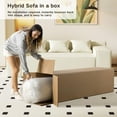 thumbnail image 4 of Modern 3-Seater Sofa, Hybrid Sofa in a Box, No Assembly Required, Comfy Sofa Couch with 3 Matching Pillows, Couch for Living Room or Bedroom, Beige, 4 of 9