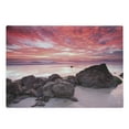thumbnail image 1 of Landscape Cutting Board, Australian Seascape Image with Rocks Ocean Deep Sea Rocks Sunrise Dawn Art Photo, Decorative Tempered Glass Cutting and Serving Board, Large Size, Multicolor, by Ambesonne, 1 of 1
