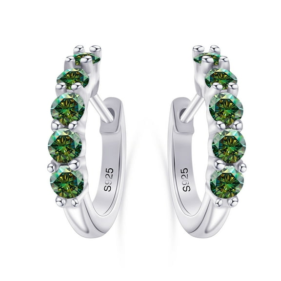 Moissanite Hoop Earrings 2cttw D Color clarity VVS1 925 Sterling Silver Diamond Earrings for Women Moissanite Wedding Earrings for Brides with Certificate